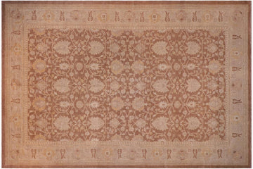 handmade Traditional Kafkaz Chobi Ziegler Brown Tan Hand Knotted RECTANGLE 100% WOOL area rug 12 x 18